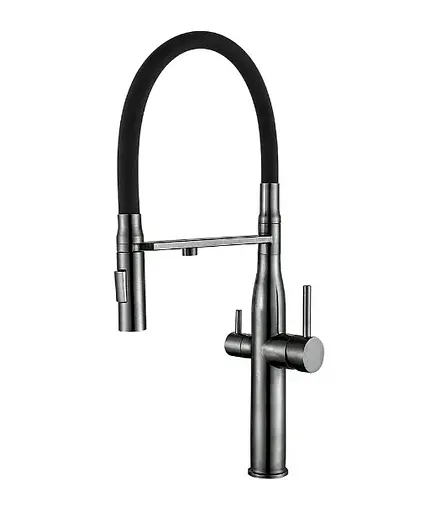 Змішувач для кухні Wezer з підключенням до фільтру LUX4-01-GUNGREY - фото 1