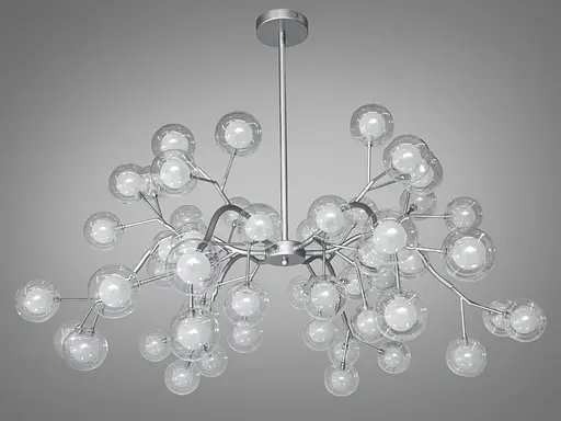 Дизайнерська люстра "Світлячок", люстра хромована на 54 лампи - фото 2