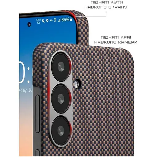 Чехол Pitaka Tactile Woven MagEZ для Samsung Galaxy S25 Plus Sunset (KS2503S) [135435] - фото 4