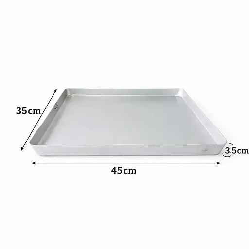 Деко з алюмінію посилене важке форма для запікання та випікання 45 × 35 × 3,5 см Туреччина Сірий 88146 - фото 4