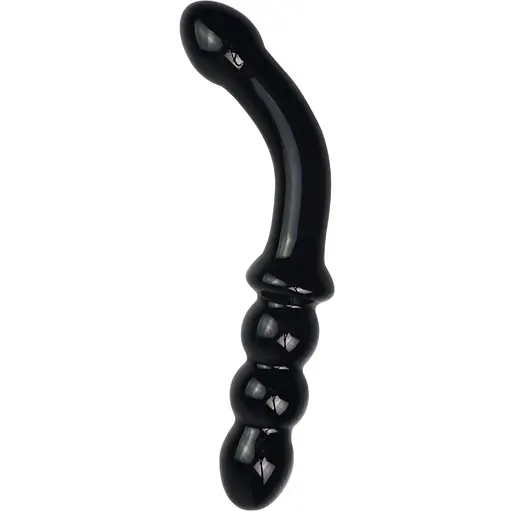 Скляний фалоімітатор LoveToy Glass Romance 17.5 см чорний