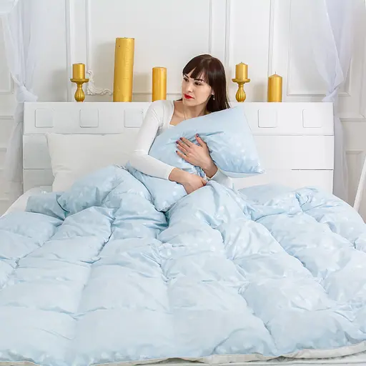 Одеяло пуховое MirSon Karmen №1855 Bio-Blue, 90% пух, двуспальное, 205x172, голубое (2200003014266) - фото 15