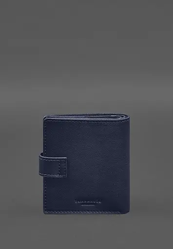 Кожаная обложка-портмоне для военного билета офицера запаса (широкий документ) Синий - фото 8