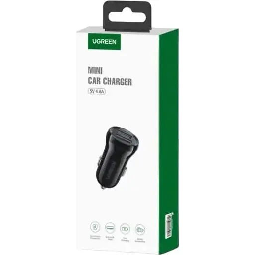 Автомобильное зарядное устройство для Ugreen ED018 24W 2xUSB Charger черный - фото 2