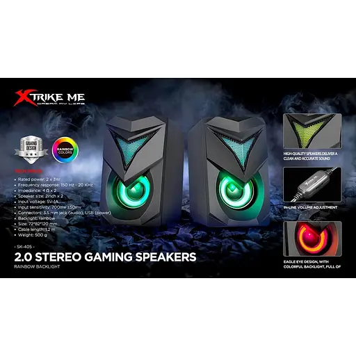 Акустична система Xtrike Me 2.0 SK-405 LED USB (SK-405) - фото 5