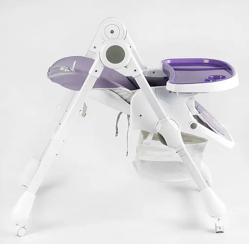 Стульчик для кормления K-60290 Joy мягкий чехол ПВХ, 4 колеса, съёмный столик, корзинка, в коробке (6989203550090) - фото 4