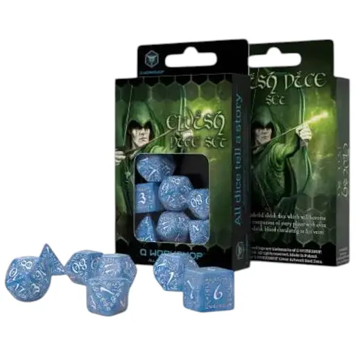 Набор кубиков Elvish Glacier & white Dice Set , 7 шт. (SELV1R)