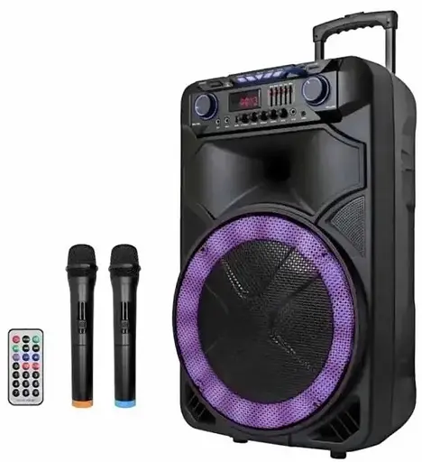 Портативная колонка ZPX ZXX-1011 с 2 микрофонами и пультом Акустическая система 800Вт RGB подсветка Черный - фото 5