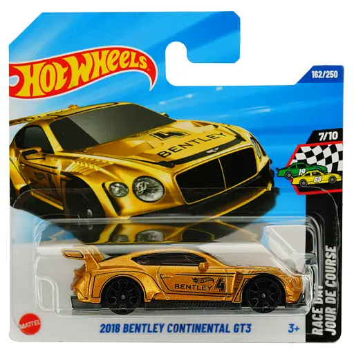 Базова машинка Hot Wheels Race Day 2018 Bentley Continental GT3 жовта (5785) JBC18-N521     