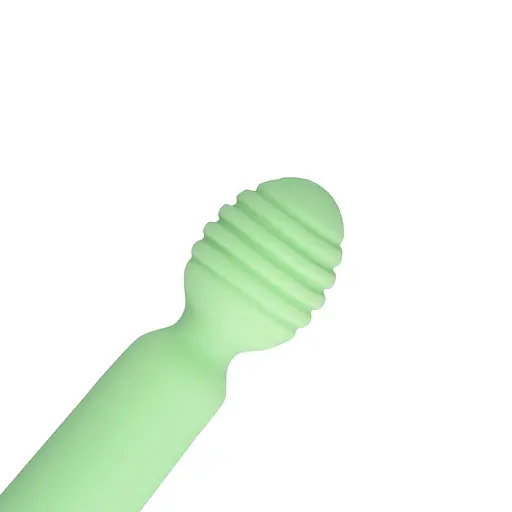 Вібратор Loveline Ribbed Mini 12 см зелений - фото 4