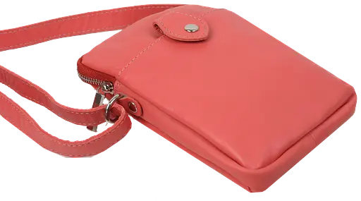 Небольшая женская кожаная сумка Borsacomoda через плечо кораллова sum0028730 - фото 5