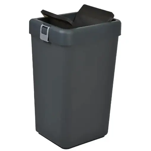 Мусорное ведро Motek на 40 л с поворотной крышкой 35х28х59 см Антрацит (COB-412)  - фото 2