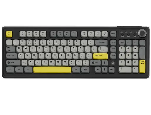 Клавіатура ігрова бездротова Ajazz AF-BGY-98 Plus Black-Gray-Yellow 2.4G/Bluetooth/USB - фото 2