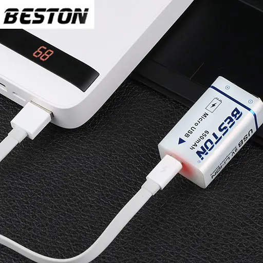 Аккумулятор крона Beston 650mAh 9V Li-ion microUSB - фото 5