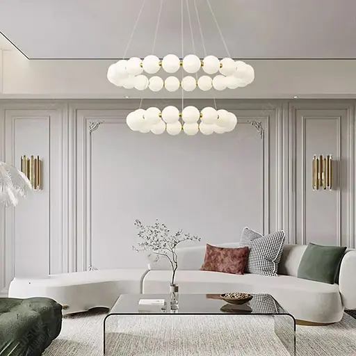 Люстра из серии Mysa Pearl Ø 40+60 см на 3 световых режима | Ст. 77068-600+400 | Line F - фото 1