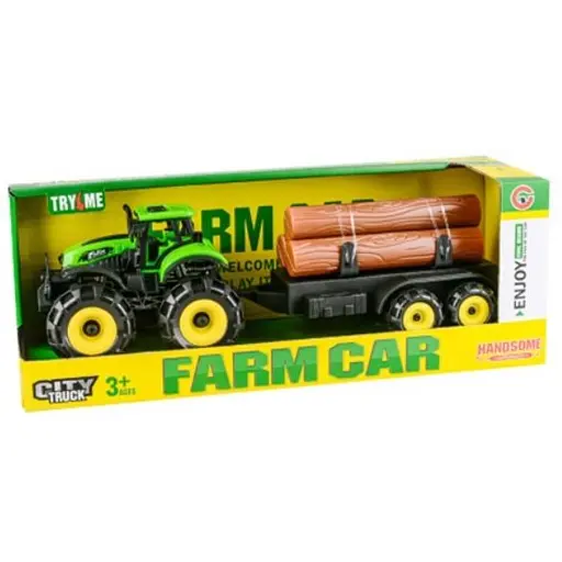 Трактор Cars S с прицепом и деревянными балками в ассортименте CJ-4054513) - фото 1