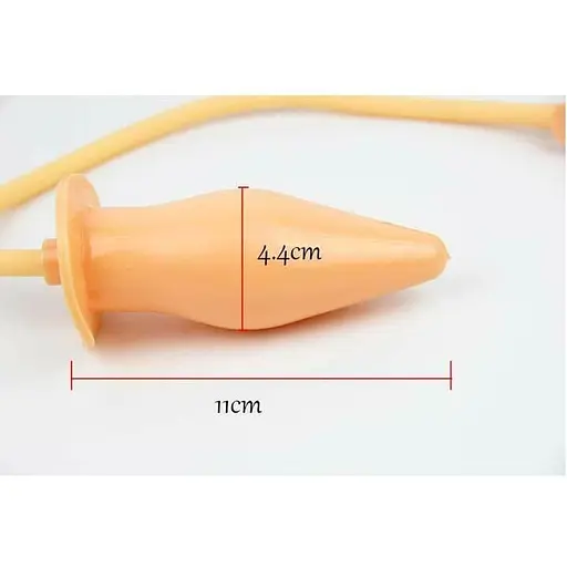 Анальний розширювач надувний з латексу 11 см тілесний - фото 2