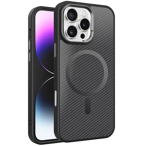 Чехол Epik TPU+PC Carbon Mirage with MagSafe для Apple iPhone 16 Pro Max 6.9 Black