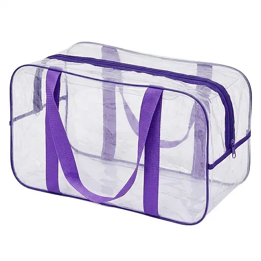 Набор прозрачных сумок в роддом: размер S 30х20х15 см + размер М 40х25х20 см + размер XL 60х25х30 см (розовые) - фото 3