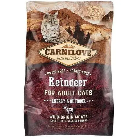 Сухой корм Carnilove Cat Reindeer для активных кошек оленина и кабан 2 кг - фото 3