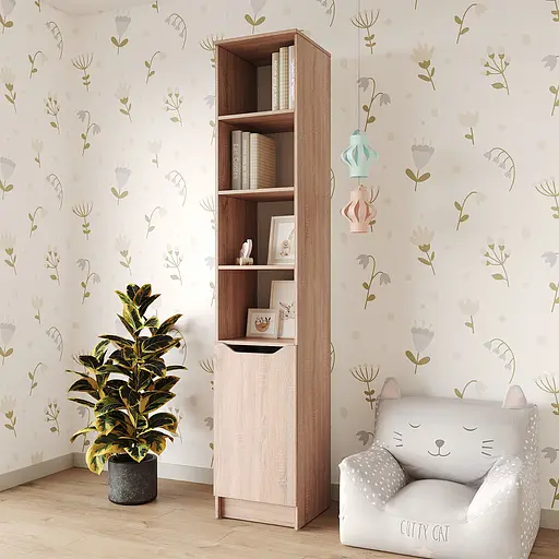 Пенал с открытыми полками 1Д Лилу 40x40x210 см Дуб сонома (MBS-1399)