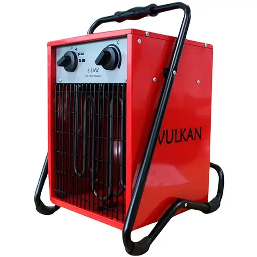 Електричний тепловентилятор Vulkan 3,3 кВт, площа обігріву 25 кв.м., червоний, підлоговий, (SL-TSE-33C) - фото 1