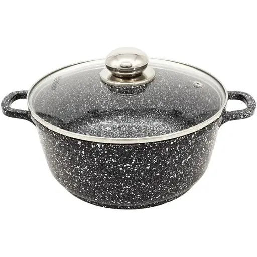 Кастрюля Styleberg с гранитным антипригарным покрытием 1.4 л 16см ST-3018 Черная - фото 1