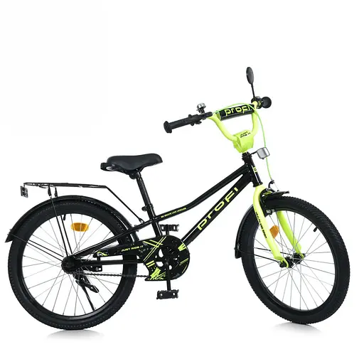 Велосипед дитячий MB 20015-1 колеса 20 дюймів, чорно-зелений