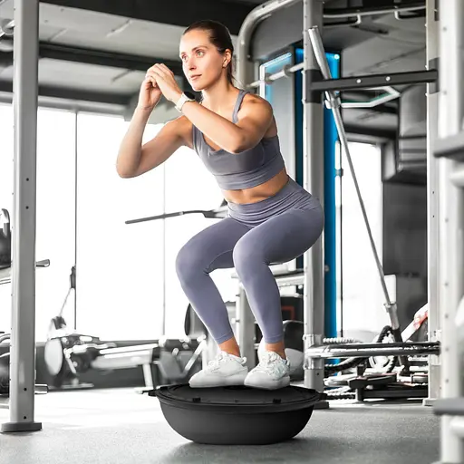 Балансувальна півсфера Gymtek Flex Core Half Ball 58см з еспандерами + насос чорний - фото 7