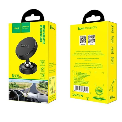 Холдер Hoco CA36 Plus Dashboard metal magnetic in-car holder Черный - фото 2