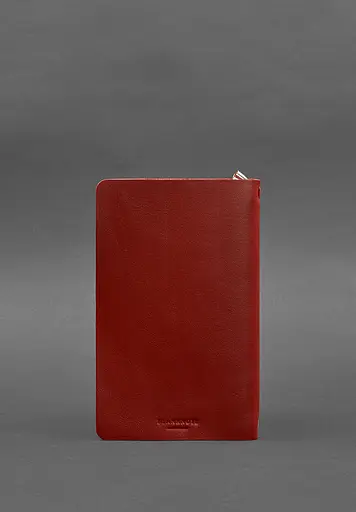 Кожаный блокнот (софт-бук) 8.0 на резинке красный краст - фото 4