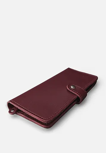 Шкіряне портмоне Classic бордове - фото 5