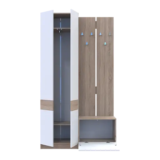 Передпокій Сола 1+3 Doros Дуб Сонома/Білий ДСП 120х40х215 (42005149) - фото 6