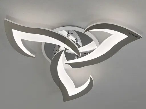 Стельова світлодіодна люстра з пультом, димером, 45W, хром - фото 3