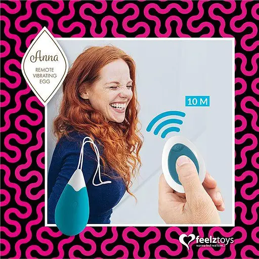 Віброяйце FeelzToys Anna 6,3 см (блакитний) - фото 5