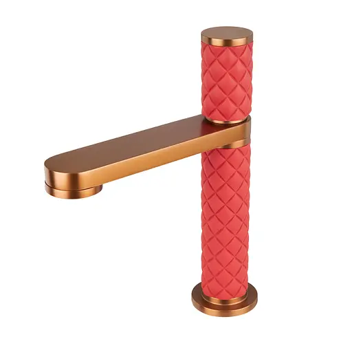 Дизайнерский смеситель для умывальника розовое золото Nett ORG-24 Теплый закат - фото 2