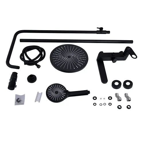 Душова система універсальна Qtap Jay на три споживача (з виливом) QTJAY111BLM45549 Black matt, Чорний матовий - фото 11