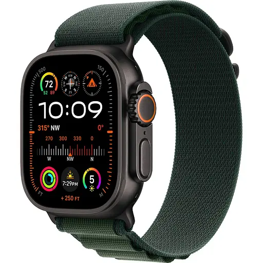 Смарт-часы Apple Watch Ultra 2 49mm Black Titanium Case with Dark Green Alpine Loop Medium (MX4R3) Б/У [158920] - фото 1