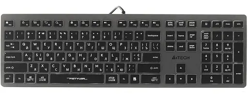 Клавіатура A4Tech Fstyler FX60 White Backlit USB Grey (FX60 USB (Grey) White backlit) - фото 1