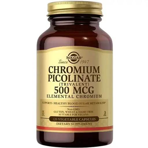 Вітаміни та мінерали Solgar Chromium Picolinate 500 mcg, 120 вегакапсул