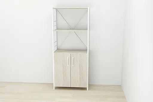 Етажерка 3/60 Ferrum-decor Серії Конект із тумбою 144x60x28 Білий ДСП Сонома (FRD-104452) - фото 2