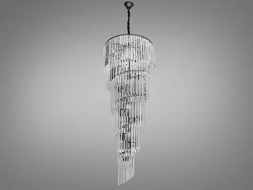 Сучасна кришталева люстра класика на 21 лампу, чорний колір - фото 2