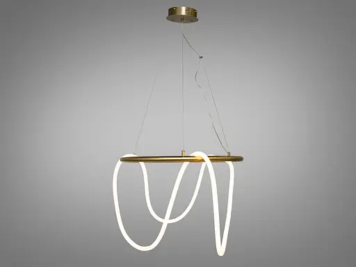 Сучасна новинка світлодіодна люстра до спальні шланг, 48W, бронза - фото 2