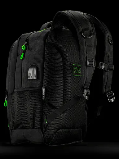 Підлітковий рюкзак з ортопедичною чорний спинкою з usb портом Winner / SkyName(90-131 G) - фото 9