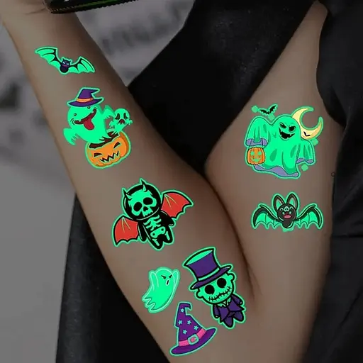 Набор детских временных татуировок Halloween glow kids-tatto-halloween-glow-set-1 - фото 4