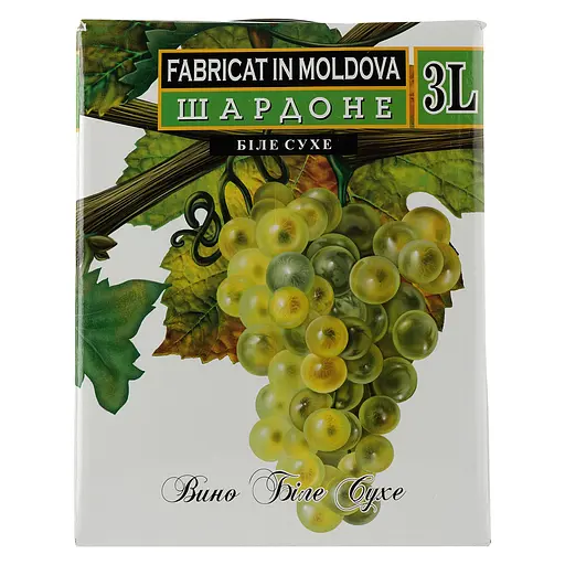 Вино Alianta vin Шардоне, біле, сухе, 9-11%, 3 л (575269)