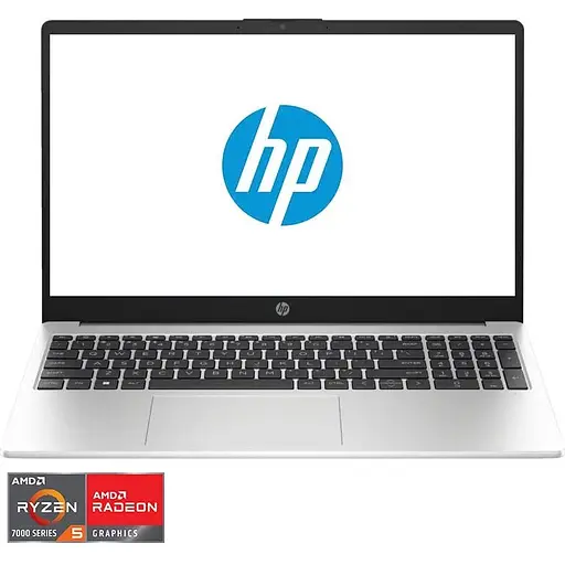 Ноутбук HP 255 G10 з процесором AMD Ryzen™ 5 7530U 4.5GHz, 15.6", Full HD, IPS, 16GB DDR4 RAM, 512GB SSD, AMD Radeon™ графікою, DOS, Turbo сріблястий