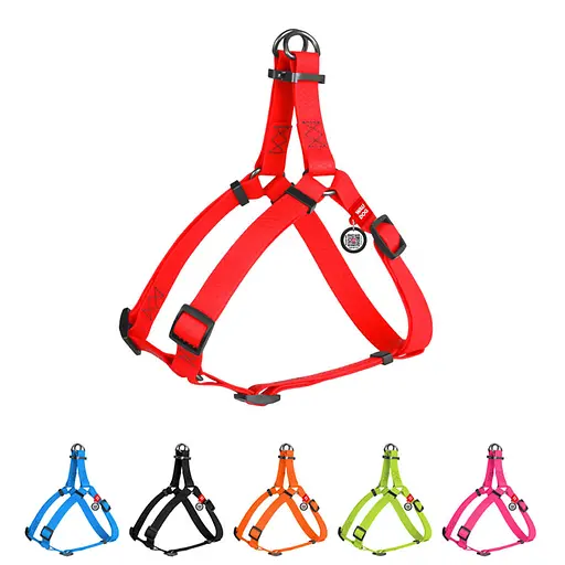 Шлея для собак водостійка Waudog Waterproof з QR-паспортом металічна пряжка-фастекс Ш 15 мм Д 40-55 см червоний - фото 2