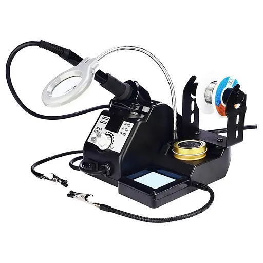 Паяльная станция WEP 926 LED-IV, паяльник, цифровая индикация, лупа, подсветка, держатели плат и припоя, 60W, 90-400 гр C - фото 2