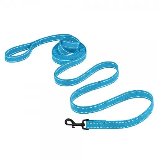 Поводок для собак Barksi Сotton с карабином квадратное ушко 200x2.5 см голубой - фото 3